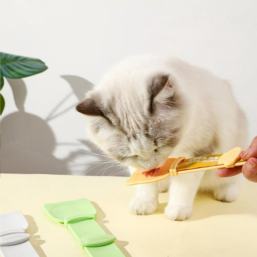 Cat Treat Squeeze Spoons – Mess-Free Feeding for Wet Food & Purees, Set of 3