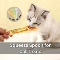 Cat Treat Squeeze Spoons – Mess-Free Feeding for Wet Food & Purees, Set of 3
