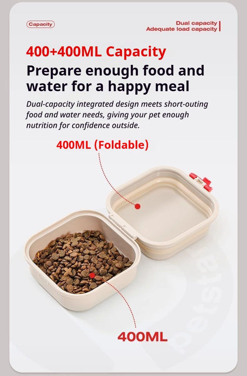 Foldable Outdoor Pet Bowl - Light Brown