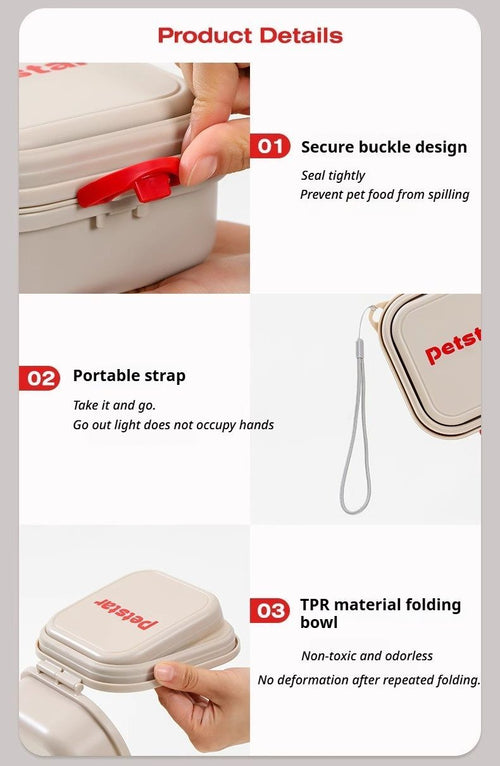 Foldable Outdoor Pet Bowl - Light Brown