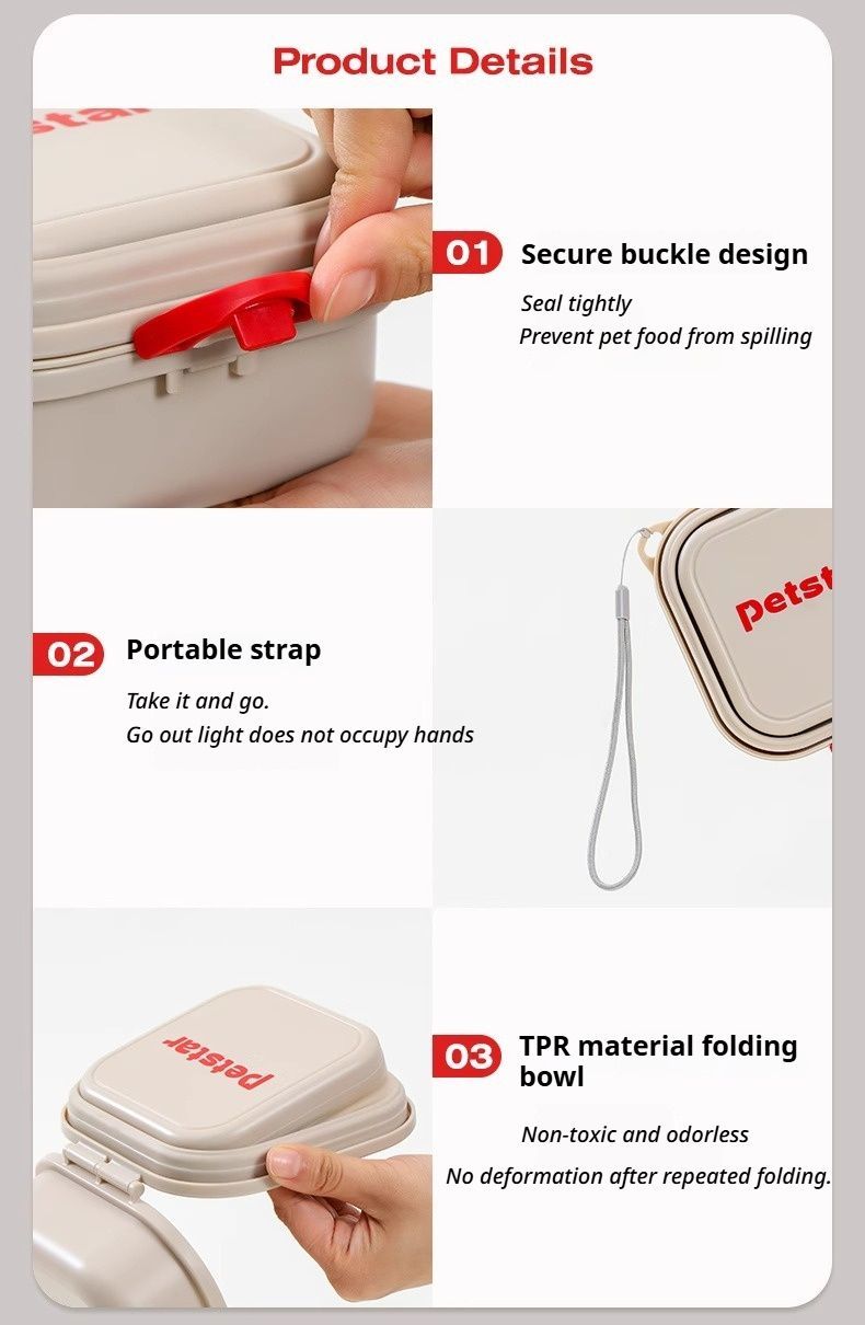 Foldable Outdoor Pet Bowl - Light Brown