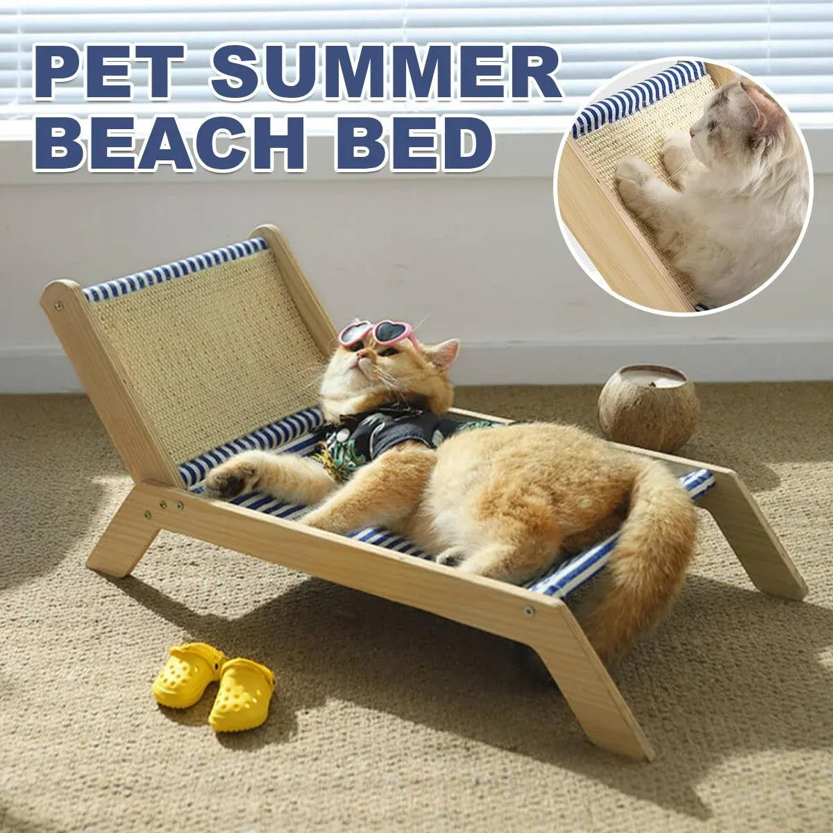 Summer Lounger Cat Bed with Scratch Post & Hammock