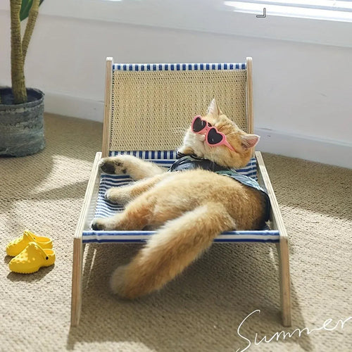 Summer Lounger Cat Bed with Scratch Post & Hammock