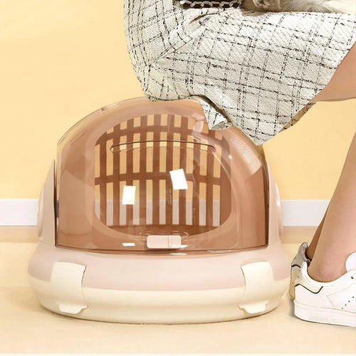 Large Capacity Cat & Kitten Travel Carrier – Space Capsule Design, Grey