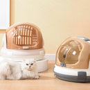 Large Capacity Cat & Kitten Travel Carrier – Space Capsule Design, Grey