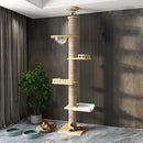 Multi-Level Cat Tree with Bowl – Floor-Standing Climbing Tower & Scratching Post