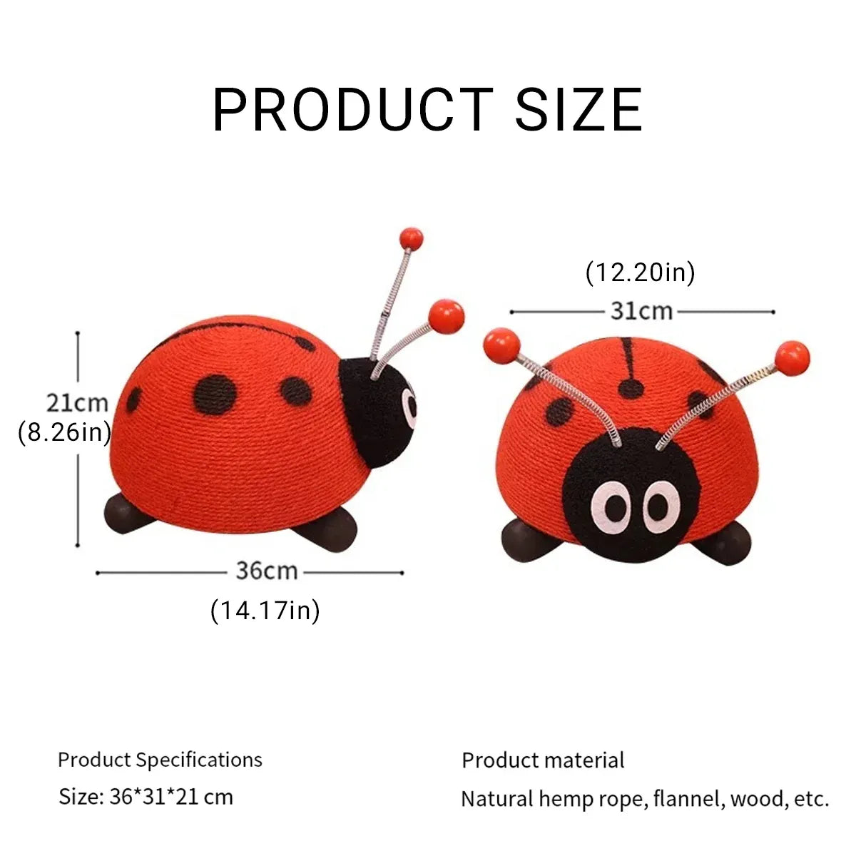 Ladybug Sisal Cat Scratching Post – Wear-Resistant Scratch Board