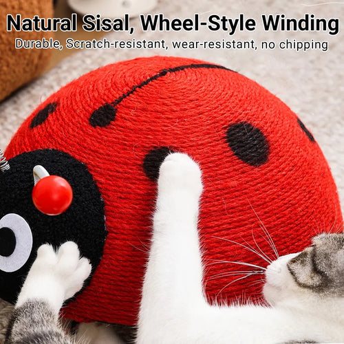 Ladybug Sisal Cat Scratching Post – Wear-Resistant Scratch Board