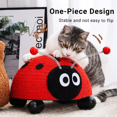 Ladybug Sisal Cat Scratching Post – Wear-Resistant Scratch Board