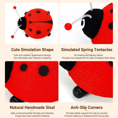 Ladybug Sisal Cat Scratching Post – Wear-Resistant Scratch Board
