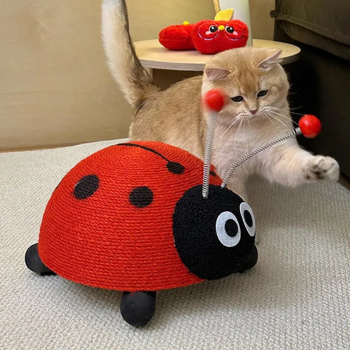 Ladybug Sisal Cat Scratching Post – Wear-Resistant Scratch Board