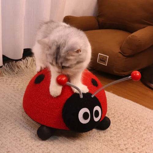 Ladybug Sisal Cat Scratching Post – Wear-Resistant Scratch Board
