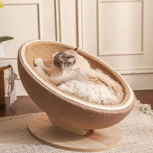 Egg Shell Cat Scratcher Nest – Combo Scratching Pad & Lounge