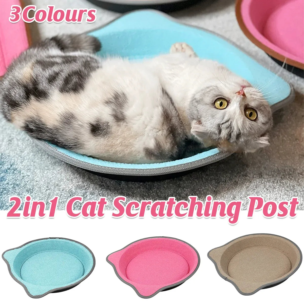 Non-Slip 2 in 1 Cat Scratching Pad – Indoor Kitten & Cat, Blue
