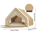 Cat Tent House with Built-In Scratcher – Semi-Enclosed Cozy Bed