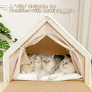 Cat Tent House with Built-In Scratcher – Semi-Enclosed Cozy Bed