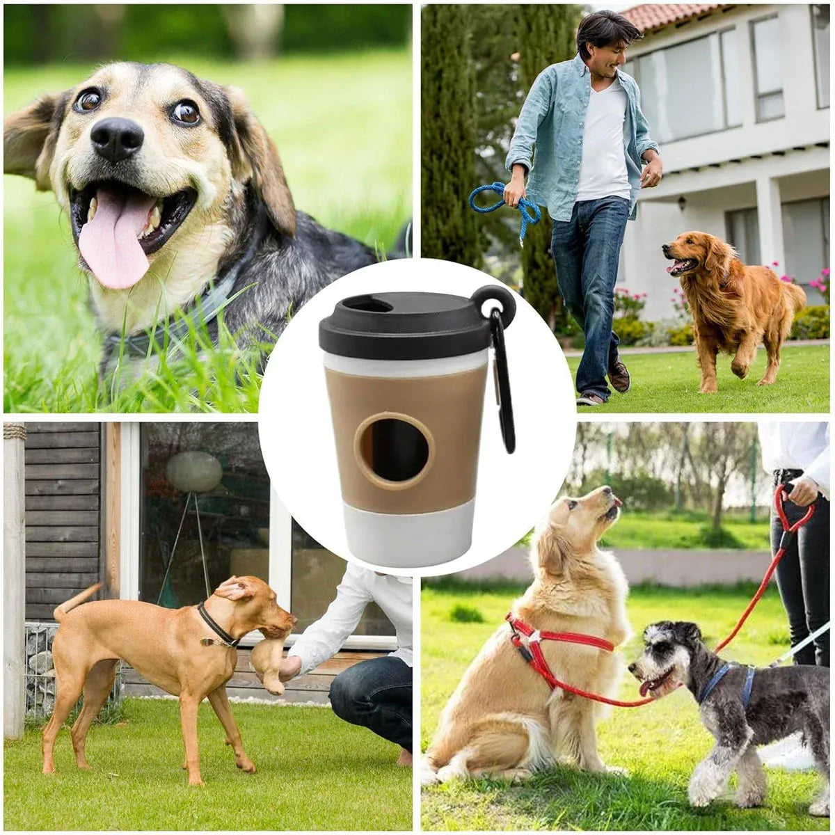 On-the-Go Coffee Cup Poop Bag Dispenser - Black