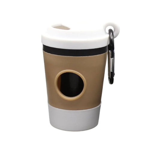 On-the-Go Coffee Cup Poop Bag Dispenser – White