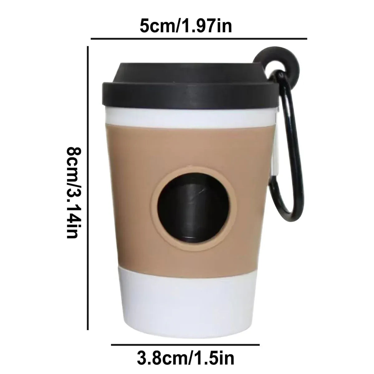 On-the-Go Coffee Cup Poop Bag Dispenser – White