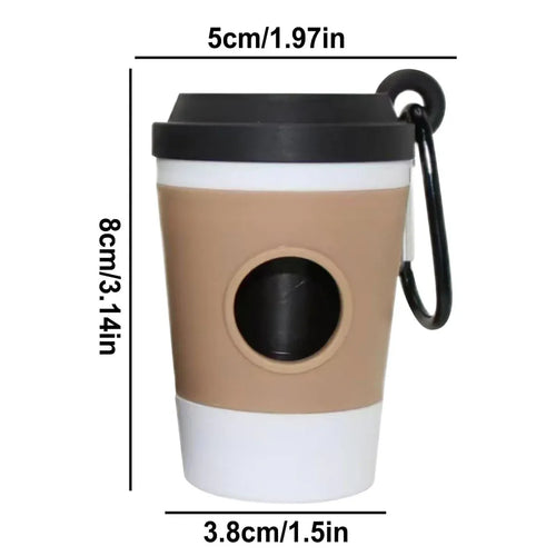 On-the-Go Coffee Cup Poop Bag Dispenser – White