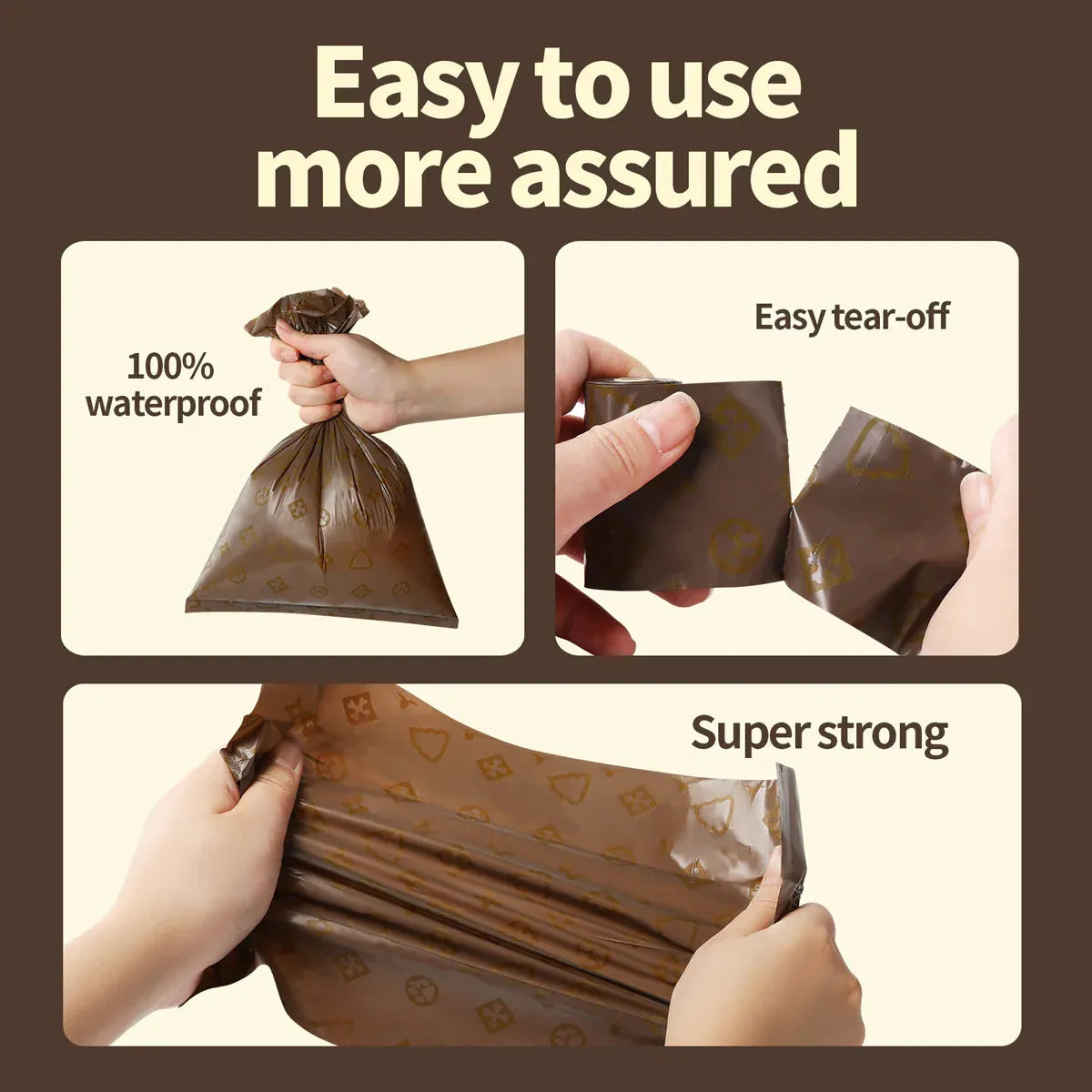 Coffee-Scented Poop Bags for Dogs & Cats – Leak-Proof, Bulk Pack of 18 rolls/270 Bags