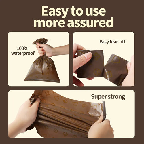 Coffee-Scented Poop Bags for Dogs & Cats – Leak-Proof, Bulk Pack of 18 rolls/270 Bags