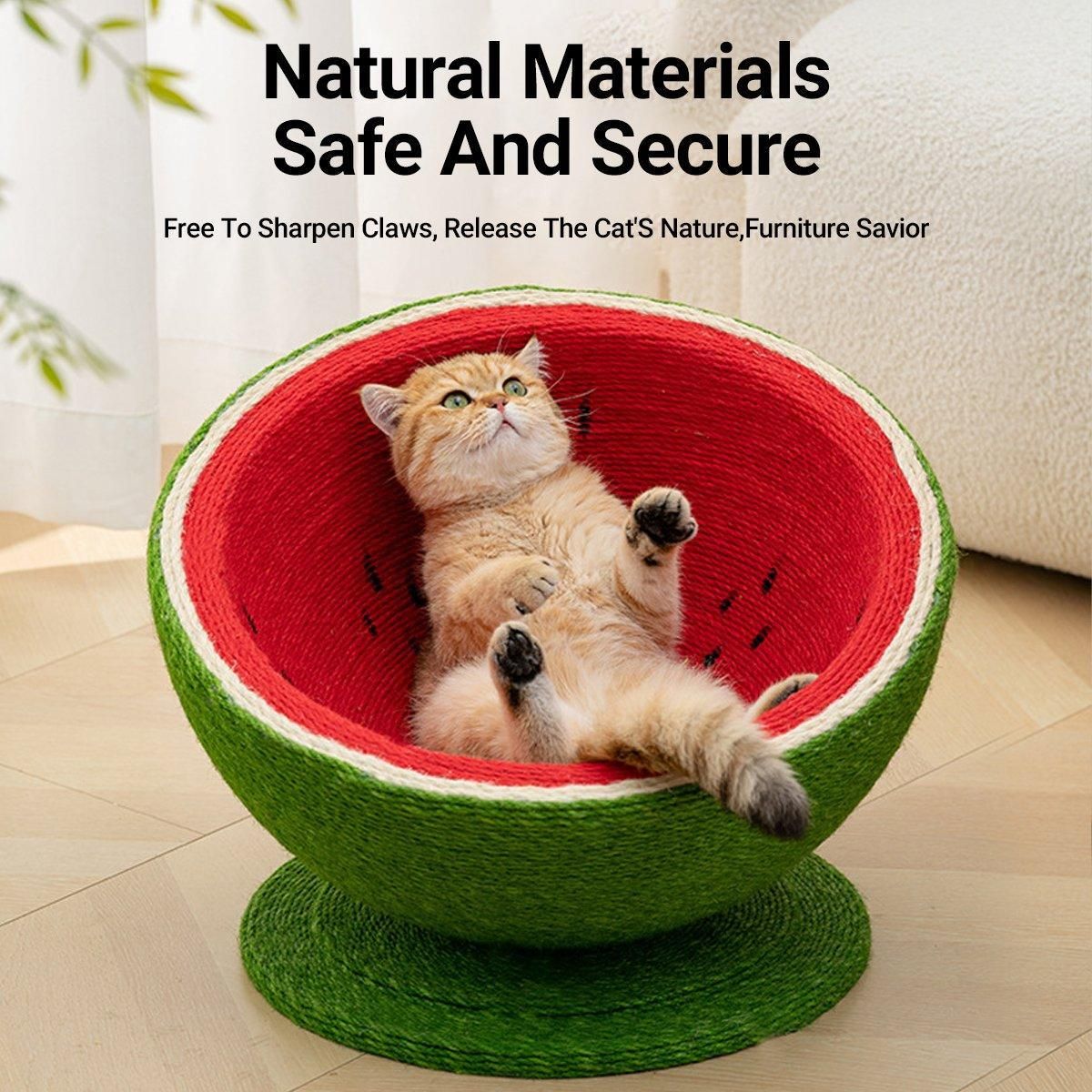 Watermelon Cat Scratching Bowl - All in One Scratcher Toy for Cats & Kitten