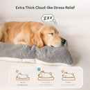 Extra Thick Plush Dog Bed – Winter Warm, Machine Washable & Non-Slip, Grey (90cm)