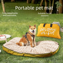 Travel-Ready Pet Bed – Washable, Waterproof, Foldable with Carry Handle - Khaki, Size M