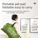 Travel-Ready Pet Bed – Washable, Waterproof, Foldable with Carry Handle - Khaki, Size M