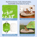 Travel-Ready Pet Bed – Washable, Waterproof, Foldable with Carry Handle - Dark Yellow, Size M