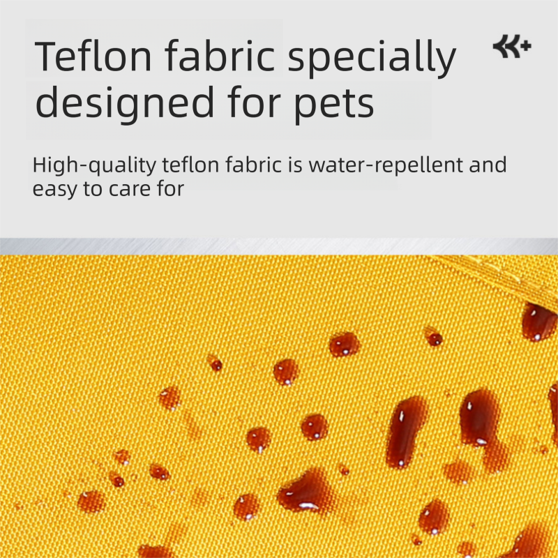 Travel-Ready Pet Bed – Washable, Waterproof, Foldable with Carry Handle - Dark Yellow, Size M