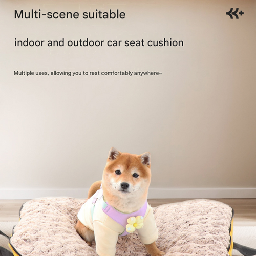 Travel-Ready Pet Bed – Washable, Waterproof, Foldable with Carry Handle - Dark Yellow, Size M